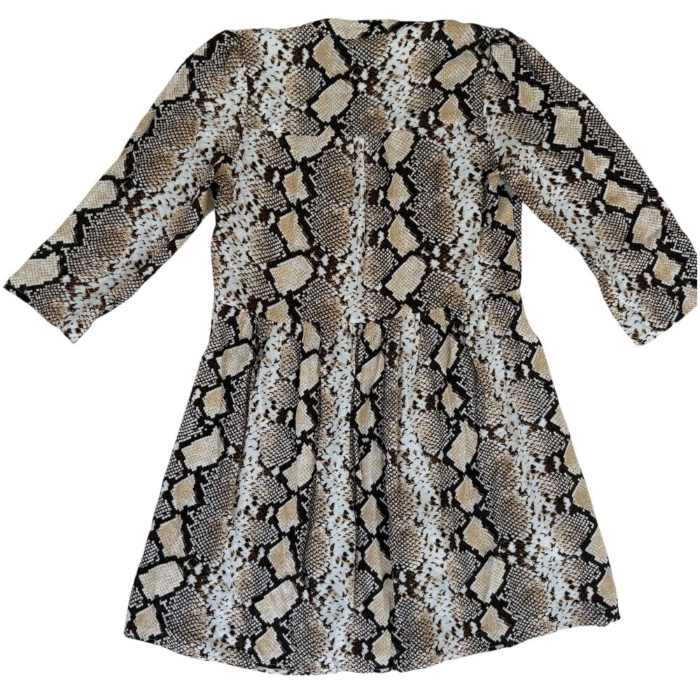 EUC Anthropologie Maeve Juno Snake Print Button Down Long Sleeve Shirt Dress XS - Picture 3 of 6